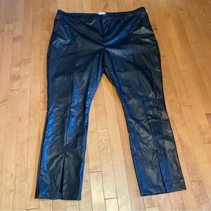A&F Plus Size 3X 37R Waist Black Skinny Ultra High Rise Faux Leather Pant NWT